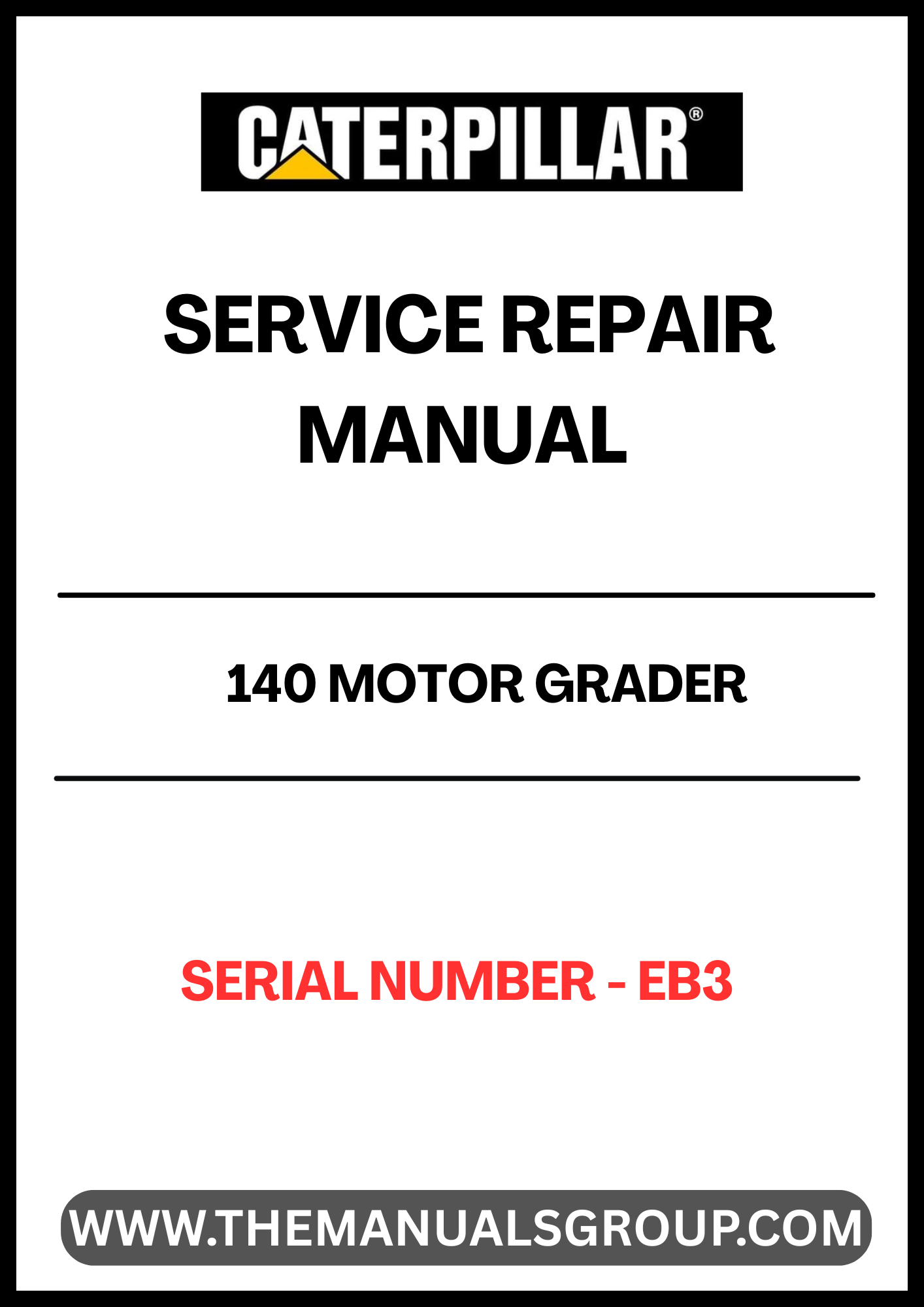 Ensure your CAT 140 Motor Grader operates at peak performance with our comprehensive Service Repair Manual, specifically designed for serial number EB3. This manual is an essential resource for technicians and operators alike, providing detailed instructions and insights to keep your equipment running smoothly.