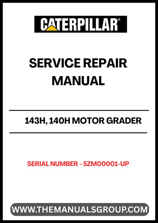 Enhance your maintenance capabilities with the CAT 143H and 140H Motor Grader Service Repair Manual, specifically designed for serial numbers 5ZM00001 and up. This comprehensive guide is essential for anyone looking to keep their equipment running smoothly and efficiently, ensuring you have the right information at your fingertips.