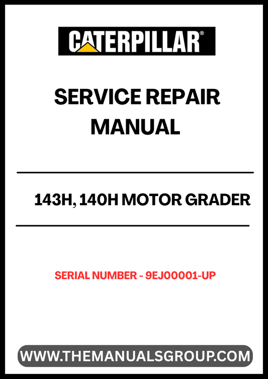 Enhance your maintenance capabilities with the CAT 143H and 140H Motor Grader Service Repair Manual, specifically designed for serial numbers 9EJ00001 and up. This comprehensive guide is essential for anyone looking to keep their equipment running smoothly and efficiently, ensuring you have the right information at your fingertips.