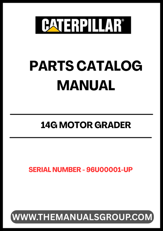Enhance the performance and longevity of your CAT 14G Motor Grader with our comprehensive Parts Catalog Manual, specifically designed for serial numbers 96U00001 and up. This manual is an essential resource for operators and maintenance professionals, providing detailed diagrams and part numbers to ensure you find the right components for your machine powered by the reliable 3306 engine.