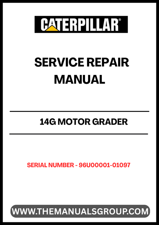  Enhance your maintenance capabilities with the CAT 14G Motor Grader Service Repair Manual, specifically designed for serial numbers 96U00001-01097. This comprehensive guide provides detailed insights into the operation and repair of your grader, ensuring you have the right information at your fingertips to keep your equipment running smoothly.