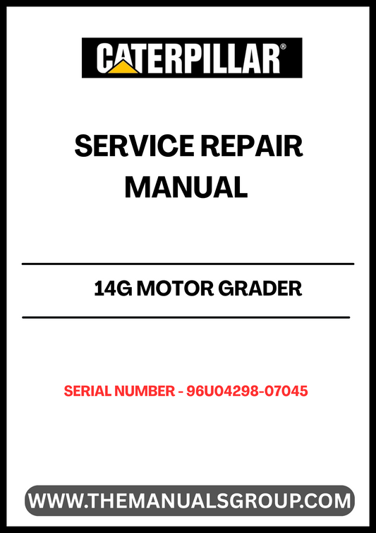 Introducing the CAT 14G Motor Grader Service Repair Manual, specifically designed for serial numbers 96U04298-07045. This comprehensive guide is essential for anyone looking to maintain or repair their grader powered by the reliable 3306 engine. With detailed instructions and diagrams, you can ensure your equipment operates at peak performance.