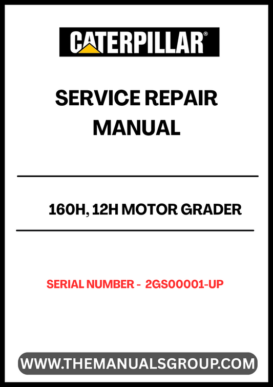 Introducing the CAT 160H, 12H Motor Grader Service Repair Manual, specifically designed for models with serial numbers 2GS00001 and up. This comprehensive manual is an essential resource for technicians and operators, providing detailed insights into the maintenance and repair of your grader powered by the reliable 3306 engine.