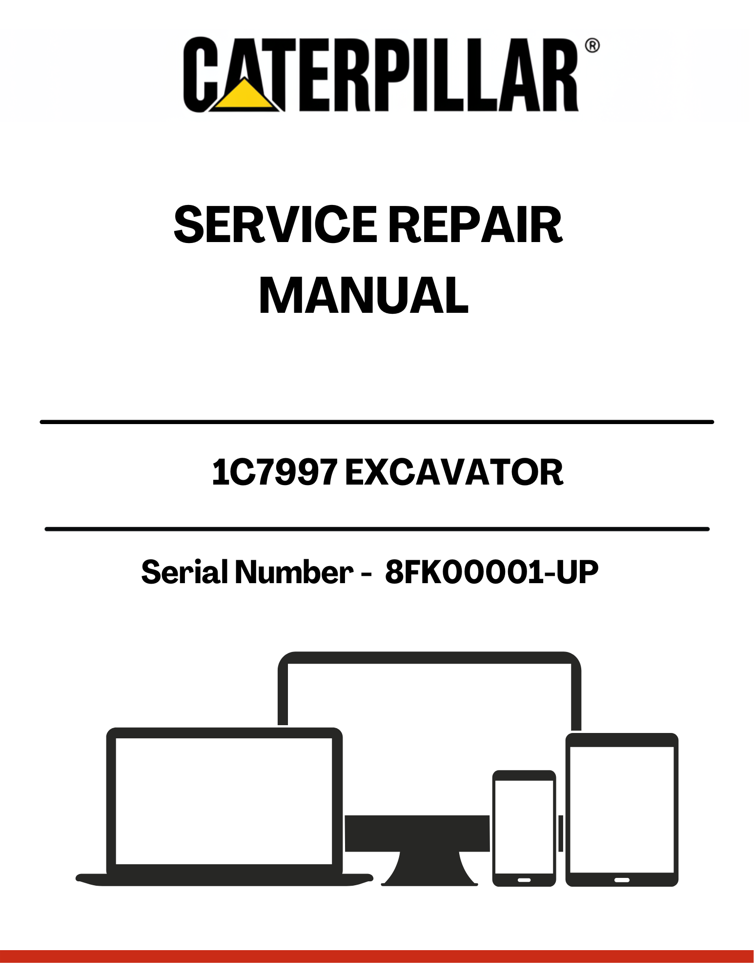 Enhance your maintenance capabilities with the CAT 1C7997 Excavator Service Repair Manual, specifically designed for serial numbers 8FK00001 and up. This comprehensive guide provides detailed instructions and diagrams to help you troubleshoot and repair your CAT excavator efficiently, ensuring optimal performance and longevity.