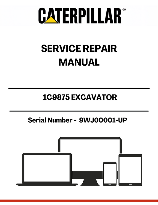 Introducing the CAT 1C9875 Excavator Service Repair Manual, designed specifically for models with serial numbers 9WJ00001 and up. This comprehensive manual is an essential resource for technicians and operators, providing detailed instructions and insights to ensure your excavator operates at peak performance.