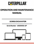 The CAT 1C9951 Excavator Operation and Maintenance Manual is an essential resource for operators and maintenance personnel of CAT excavators with serial numbers 1KS00001 and up. This comprehensive manual provides detailed instructions on the safe operation, maintenance, and troubleshooting of your excavator, ensuring optimal performance and longevity.