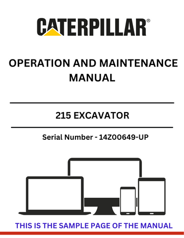 Enhance your operational efficiency with the CAT 215 Excavator Operation and Maintenance Manual, specifically designed for serial numbers 14Z00649 and up. This comprehensive guide provides essential insights into the functionality and maintenance of your excavator powered by the reliable 3204 engine, ensuring you get the most out of your equipment.