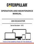 Enhance your operational efficiency with the CAT 224 Excavator Operation and Maintenance Manual, specifically designed for serial number 5TC. This comprehensive guide provides essential insights into the machine's features, ensuring you maximize its performance and longevity.