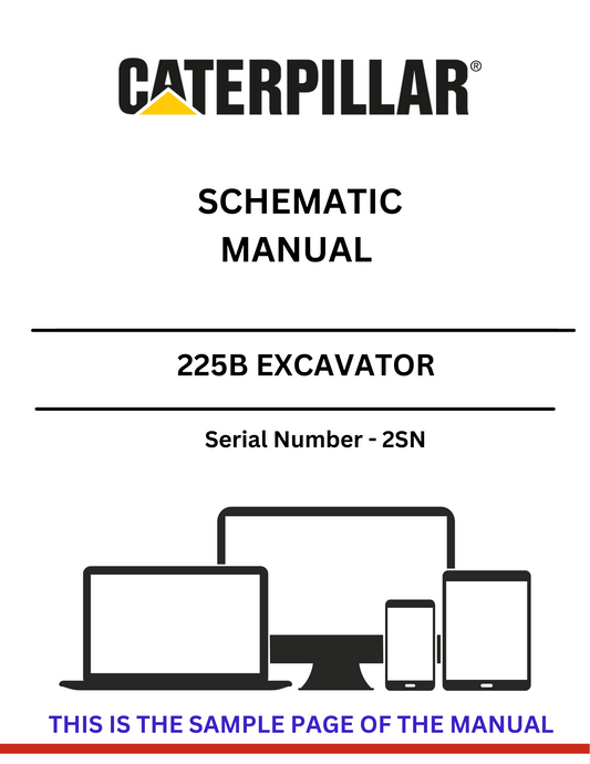  Unlock the full potential of your CAT 225B Excavator with our comprehensive Schematic Manual, specifically designed for serial number 2SN. This manual provides detailed diagrams and schematics that are essential for understanding the intricate systems of your machine, ensuring you can perform maintenance and repairs with confidence.