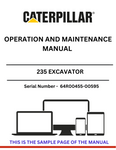 Unlock the full potential of your CAT 235 Excavator with the comprehensive Operation and Maintenance Manual, specifically designed for serial numbers 64R00455-00595. This essential guide provides detailed instructions and insights to ensure optimal performance and longevity of your machine, powered by the reliable 3306 engine.