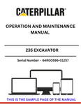  Enhance your operational efficiency with the CAT 235 Excavator Operation and Maintenance Manual, specifically designed for serial numbers 64R00596-01257. This comprehensive guide provides essential insights into the functionality and maintenance of your excavator, ensuring you get the most out of your investment.