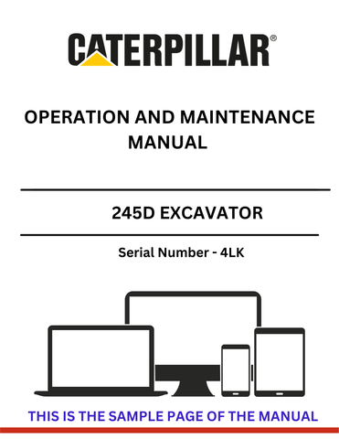  Enhance your operational efficiency with the CAT 245D Excavator Operation and Maintenance Manual, specifically designed for serial number 4LK. This comprehensive guide provides essential insights into the machine's features, ensuring you maximize its performance and longevity.