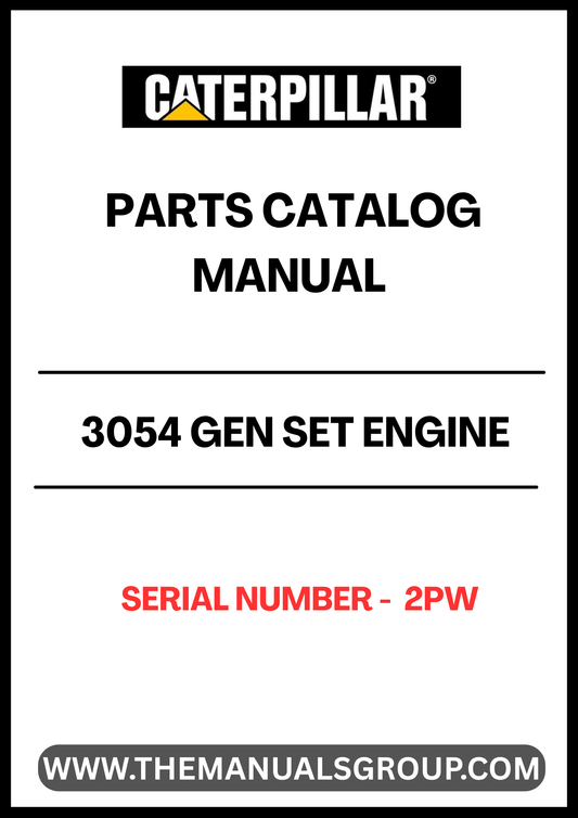 Discover the essential CAT 3054 Gen Set Engine Parts Catalog Manual, specifically designed for serial number 2PW. This comprehensive manual serves as a vital resource for anyone looking to maintain or repair their CAT 3054 engine, ensuring optimal performance and longevity.