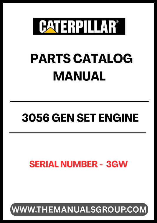 Discover the essential CAT 3056 Gen Set Engine Parts Catalog Manual, specifically designed for serial number 3GW. This comprehensive manual serves as a vital resource for anyone looking to maintain or repair their CAT 3056 engine, ensuring optimal performance and longevity.