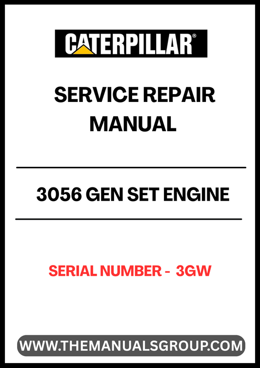 Discover the essential CAT 3056 Gen Set Engine Service Repair Manual, specifically designed for serial number 3GW. This comprehensive guide is an invaluable resource for technicians and DIY enthusiasts alike, providing detailed instructions and insights to ensure optimal performance and longevity of your engine.