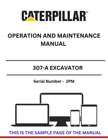 Enhance your operational efficiency with the CAT 307-A Excavator Operation and Maintenance Manual. This comprehensive guide is specifically designed for serial number 2PM, providing you with essential insights into the optimal use and upkeep of your excavator.