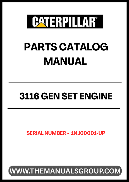 Discover the essential CAT 3116 Gen Set Engine Parts Catalog Manual, designed specifically for serial numbers 1NJ00001 and up. This comprehensive manual is your go-to resource for identifying and sourcing the right parts for your engine, ensuring optimal performance and longevity.