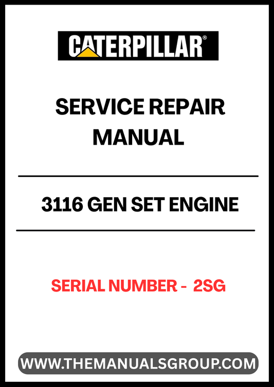 Unlock the full potential of your CAT 3116 Gen Set Engine with our comprehensive Service Repair Manual, specifically designed for serial number 2SG. This manual is an essential resource for technicians and DIY enthusiasts alike, providing detailed instructions and insights to ensure your engine operates at peak performance.