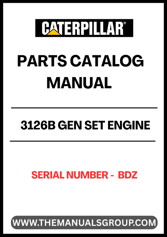 Discover the essential CAT 3126B Gen Set Engine Parts Catalog Manual, specifically designed for serial number BDZ. This comprehensive manual serves as a vital resource for technicians and engineers, providing detailed information on parts, specifications, and maintenance procedures.