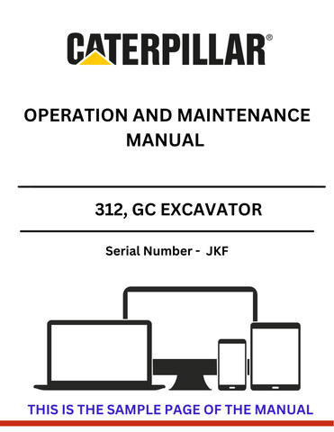  Enhance your operational efficiency with the CAT 312 GC Excavator Operation and Maintenance Manual. This comprehensive guide is specifically designed for the CAT 312 GC model, ensuring you have all the necessary information at your fingertips to maximize performance and longevity.
