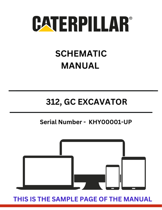  Unlock the full potential of your CAT 312 GC Excavator with the comprehensive Schematic Manual, specifically designed for serial number KHY00001 and above. This manual provides detailed schematics that simplify troubleshooting and maintenance, ensuring your machine operates at peak performance.