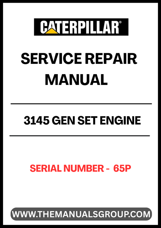 Ensure your CAT 3145 Gen Set Engine operates at peak performance with our comprehensive Service Repair Manual, specifically designed for serial number 65P. This manual is an essential resource for technicians and DIY enthusiasts alike, providing detailed instructions and insights for effective maintenance and repair.