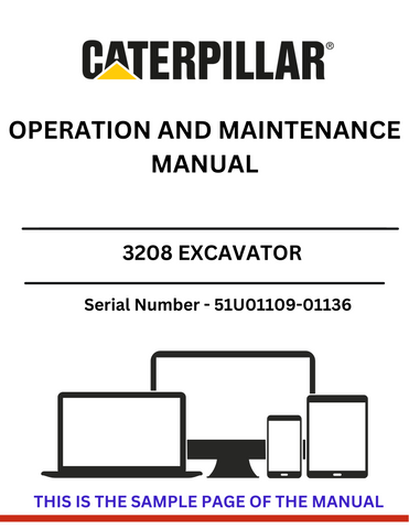  Enhance your operational efficiency with the CAT 3208 Excavator Operation and Maintenance Manual, specifically designed for serial numbers 51U01109-01136. This comprehensive guide provides essential insights into the proper operation and maintenance of your excavator, ensuring optimal performance and longevity.