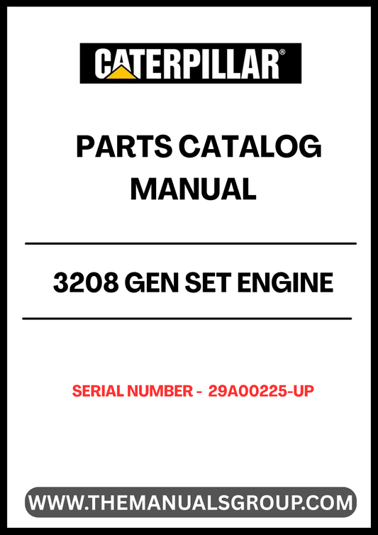 Discover the essential CAT 3208 Gen Set Engine Parts Catalog Manual, specifically designed for serial numbers 29A00225 and up. This comprehensive manual is your go-to resource for identifying and sourcing the right parts for your engine, ensuring optimal performance and longevity.