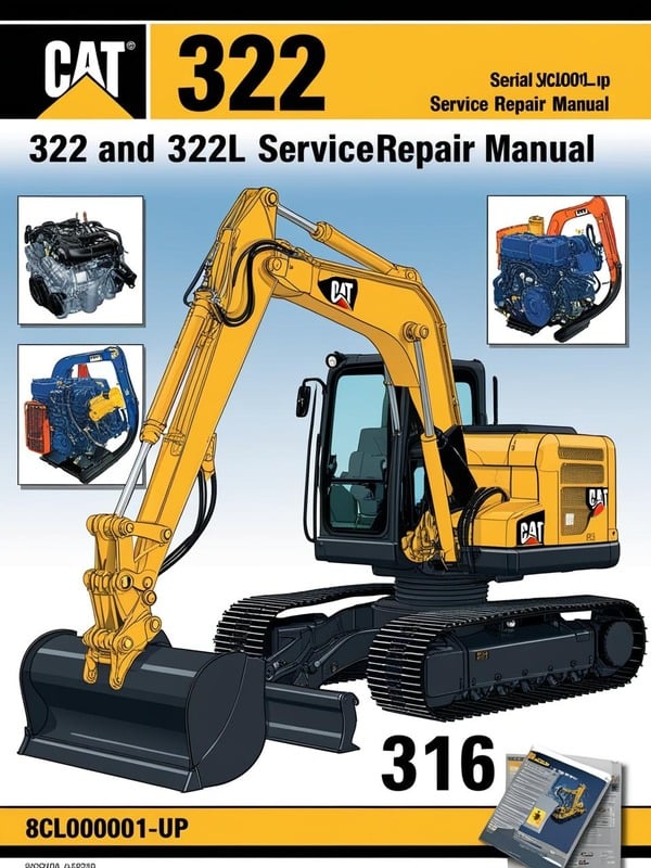 Unlock the full potential of your CAT 322 and 322L Excavator with our comprehensive Service Repair Manual, specifically designed for serial numbers 8CL00001 and up. This manual is an essential resource for operators and technicians alike, providing detailed insights into the maintenance and repair of your machine powered by the reliable 3116 engine.