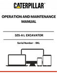 Discover the essential CAT 325-A L Excavator Operation and Maintenance Manual, specifically designed for serial number 9KL. This comprehensive guide is your go-to resource for understanding the intricacies of your excavator, ensuring optimal performance and longevity. With detailed instructions and diagrams, you can easily navigate through operation procedures and maintenance tasks.
