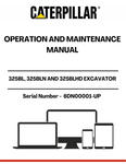 Discover the essential CAT 325BL, 325BLN, and 325BLHD Excavator Operation and Maintenance Manual, designed specifically for serial numbers 6DN00001 and up. This comprehensive guide is your go-to resource for maximizing the performance and longevity of your excavator, ensuring you have all the necessary information at your fingertips.