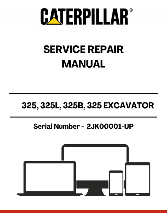 Unlock the full potential of your CAT 325, 325L, 325B, and 325 Excavators with our comprehensive Service Repair Manual. Designed specifically for serial numbers 2JK00001 and up, this manual is an essential resource for both seasoned professionals and DIY enthusiasts. It provides detailed instructions, diagrams, and troubleshooting tips to ensure your excavator operates at peak performance.