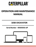 Discover the essential CAT 325B Excavator Operation and Maintenance Manual, specifically designed for serial numbers 4DS00001 and up. This comprehensive guide provides detailed instructions and insights to ensure optimal performance and longevity of your excavator.