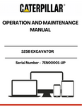  Enhance the performance and longevity of your CAT 325B Excavator with the comprehensive Operation and Maintenance Manual, specifically designed for serial numbers 7EN00001 and up. This manual serves as an essential resource, providing detailed instructions and guidelines to ensure optimal operation and maintenance of your equipment.