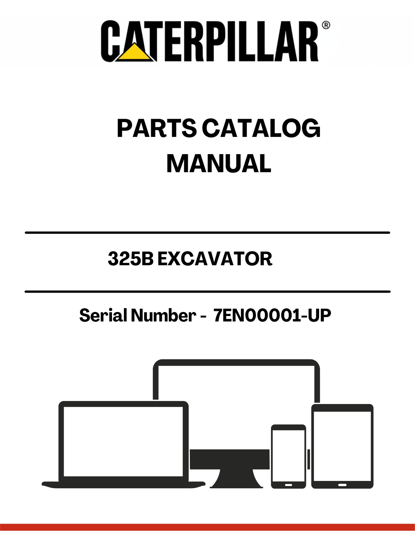 Discover the essential CAT 325B Excavator Parts Catalog Manual, specifically designed for serial numbers 7EN00001 and up. This comprehensive manual is your go-to resource for identifying and sourcing the right parts for your excavator, ensuring optimal performance and longevity of your machine