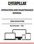 Discover the essential CAT 325C Excavator Operation and Maintenance Manual, designed specifically for serial number CSJ. This comprehensive guide is your go-to resource for maximizing the performance and longevity of your excavator. With detailed instructions and expert insights, you can ensure that your machine operates at peak efficiency.