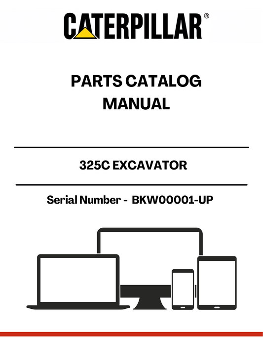 Discover the ultimate resource for maintaining your CAT 325C Excavator with our comprehensive Parts Catalog Manual, specifically designed for serial numbers BKW00001 and up. This manual is an essential tool for operators and technicians alike, providing detailed diagrams and part numbers to ensure you find the exact components you need for repairs and maintenance.