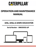Unlock the full potential of your CAT 325L, 325LL, and 325FB excavators with the comprehensive Operation and Maintenance Manual. Designed specifically for serial numbers 8NK00001 and up, this manual is an essential resource for operators and maintenance personnel alike, ensuring optimal performance and longevity of your equipment.