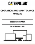 Discover the essential CAT 326D2 Excavator Operation and Maintenance Manual, specifically designed for serial number JFG. This comprehensive guide is your go-to resource for understanding the intricate workings of your excavator, ensuring optimal performance and longevity.