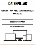 Discover the essential CAT 326D2 Excavator Operation and Maintenance Manual, specifically designed for serial number KGY. This comprehensive guide is your go-to resource for understanding the intricacies of your excavator, ensuring optimal performance and longevity.
