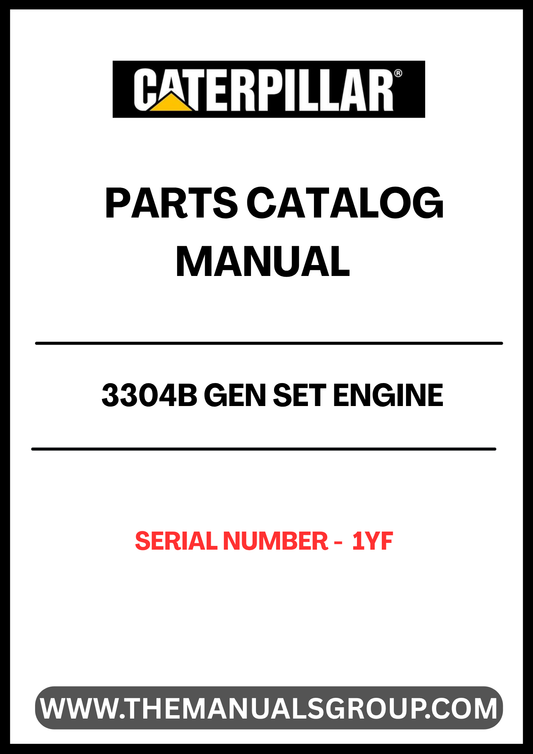 Enhance the performance and longevity of your CAT 3304B Gen Set with our comprehensive Parts Catalog Manual. Designed specifically for serial number 1YF, this manual serves as an essential resource for identifying and sourcing the right components for your engine.