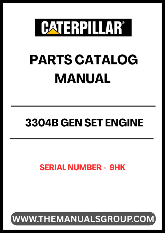 Discover the essential CAT 3304B Gen Set Engine Parts Catalog Manual, specifically designed for serial number 9HK. This comprehensive manual serves as a vital resource for technicians and engineers, providing detailed diagrams, part numbers, and specifications to ensure accurate repairs and maintenance of your engine.