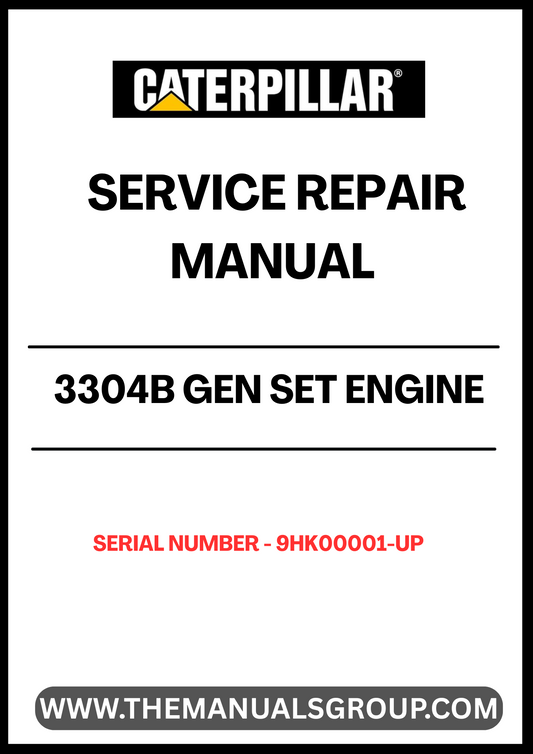 Unlock the full potential of your CAT 3304B Gen Set Engine with our comprehensive Service Repair Manual, specifically designed for serial numbers 9HK00001 and up. This manual is an essential resource for technicians and DIY enthusiasts alike, providing detailed instructions and insights to ensure your engine operates at peak performance.
