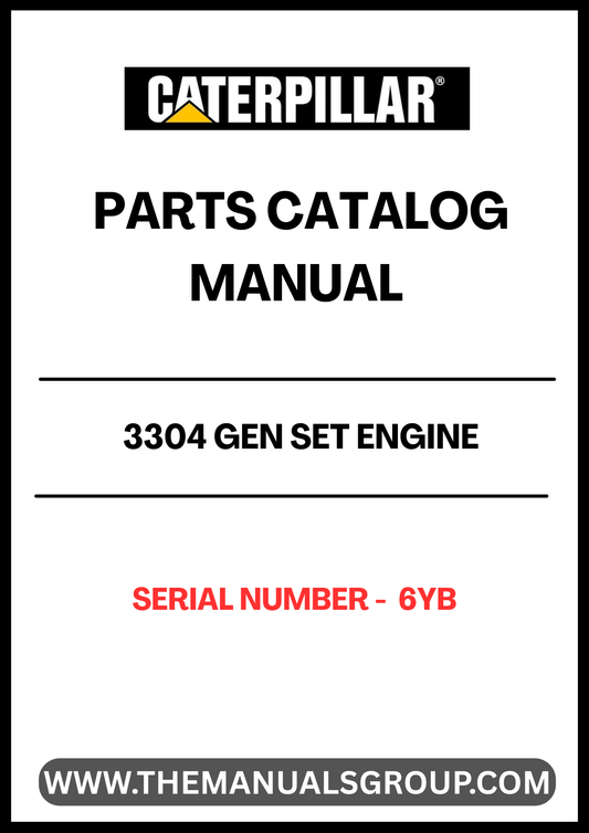 Discover the essential CAT 3304 Gen Set Engine Parts Catalog Manual, specifically designed for serial number 6YB. This comprehensive manual serves as a vital resource for anyone looking to maintain or repair their CAT 3304 engine, ensuring optimal performance and longevity.