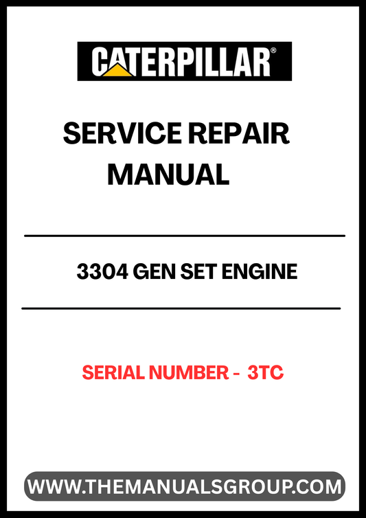 Discover the essential CAT 3304 Gen Set Engine Service Repair Manual, specifically designed for serial number 3TC. This comprehensive guide is your go-to resource for maintaining and repairing your engine, ensuring optimal performance and longevity.