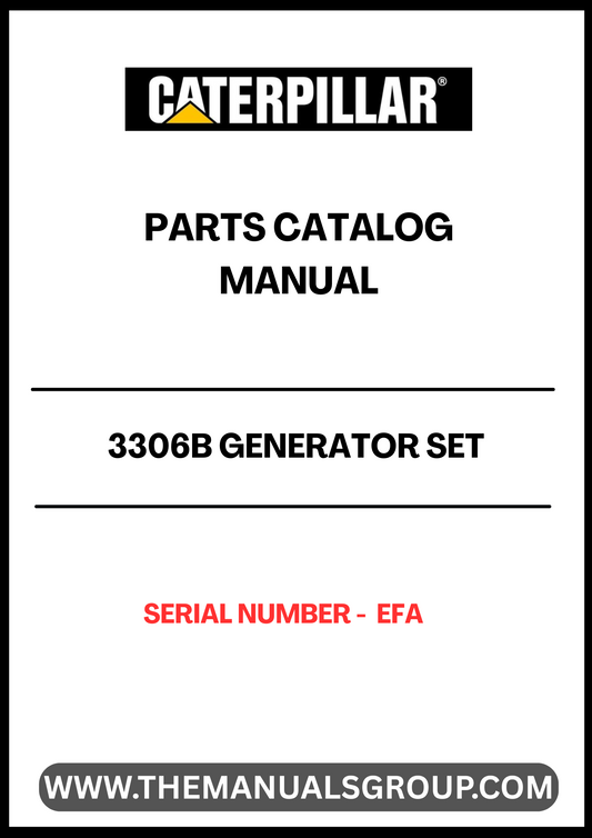 Discover the essential CAT 3306B Generator Set Parts Catalog Manual, specifically designed for serial number EFA. This comprehensive manual serves as a vital resource for anyone looking to maintain or repair their generator set, ensuring optimal performance and longevity.
