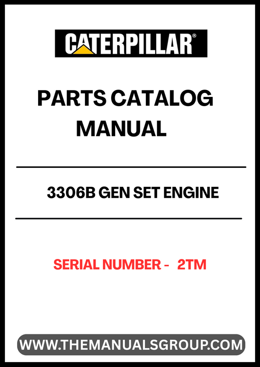 Discover the essential CAT 3306B Gen Set Engine Parts Catalog Manual, specifically designed for serial number 2TM. This comprehensive manual serves as your go-to resource for identifying and sourcing the right parts for your engine, ensuring optimal performance and longevity.