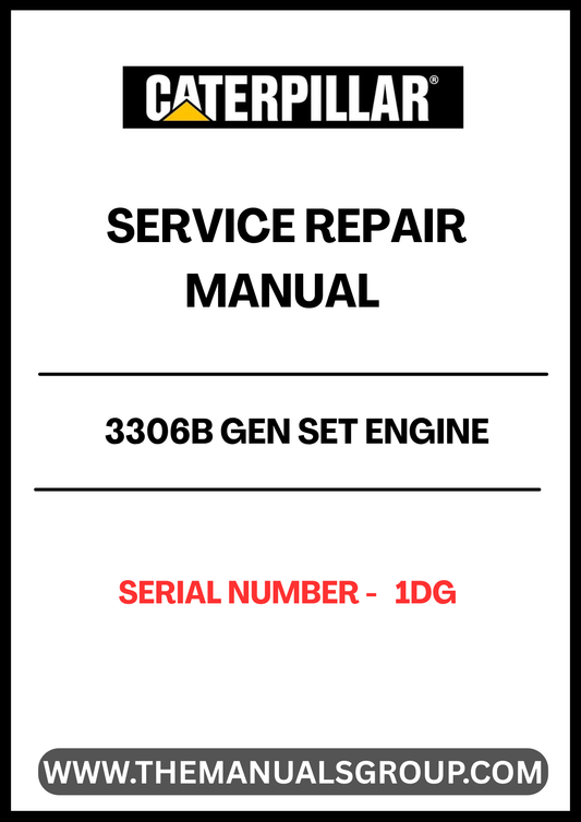 Discover the essential CAT 3306B Gen Set Engine Service Repair Manual, specifically designed for serial number 1DG. This comprehensive guide is your go-to resource for maintaining and repairing your engine, ensuring optimal performance and longevity. With detailed instructions and diagrams, you can tackle any service task with confidence.