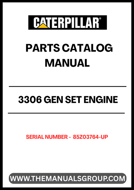 Discover the essential CAT 3306 Gen Set Engine Parts Catalog Manual, specifically designed for serial numbers 85Z03764 and up. This comprehensive manual is your go-to resource for identifying and sourcing the right parts for your engine, ensuring optimal performance and longevity.