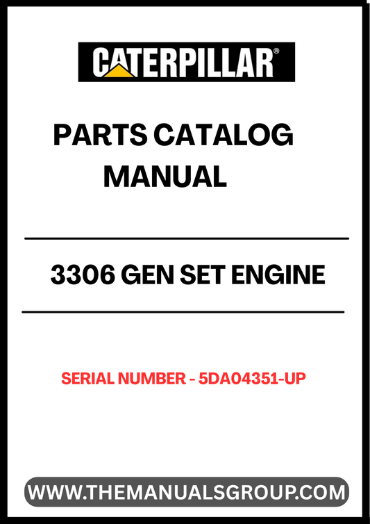 Discover the essential CAT 3306 Gen Set Engine Parts Catalog Manual, specifically designed for serial numbers 5DA04351 and up. This comprehensive manual is your go-to resource for identifying and sourcing the right parts for your engine, ensuring optimal performance and longevity.